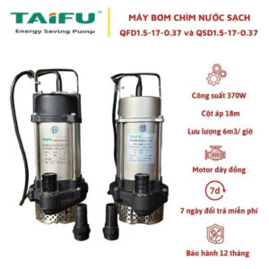 Máy bơm chìm nước sạch 370W (0.5HP) Thân,nắp INOX 304 TAIFU - Bảo hành 1 năm, Bơm tõm thả chìm